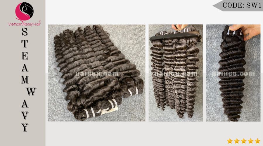 26 inch Wavy Human Hair Extensions - Steam Wavy 4