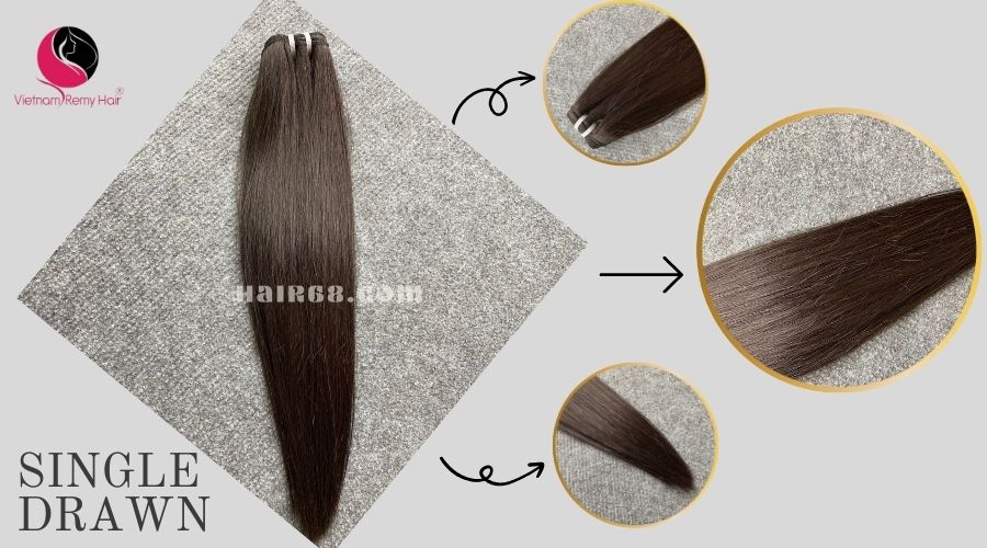 8 inch - Weave Black Ombre Hair Extensions - Straight Single 3